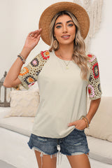 Laure Crochet Sleeve Top