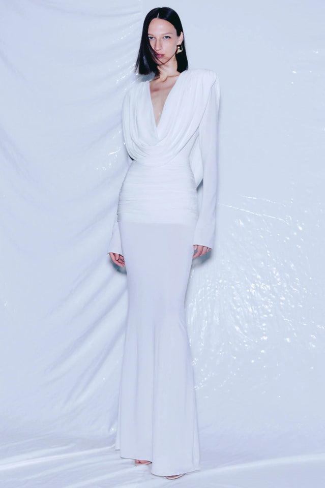Draped Cowl Neck Maxi Dress | Dress In Beauty