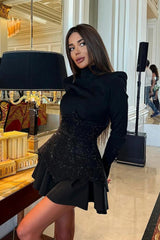 Keilani Red Long Sleeve Mini Dress