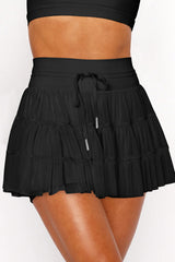 High Waist Plain Mesh Skort