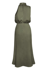 Halter Sleeveless Satin Bridesmaid Dress