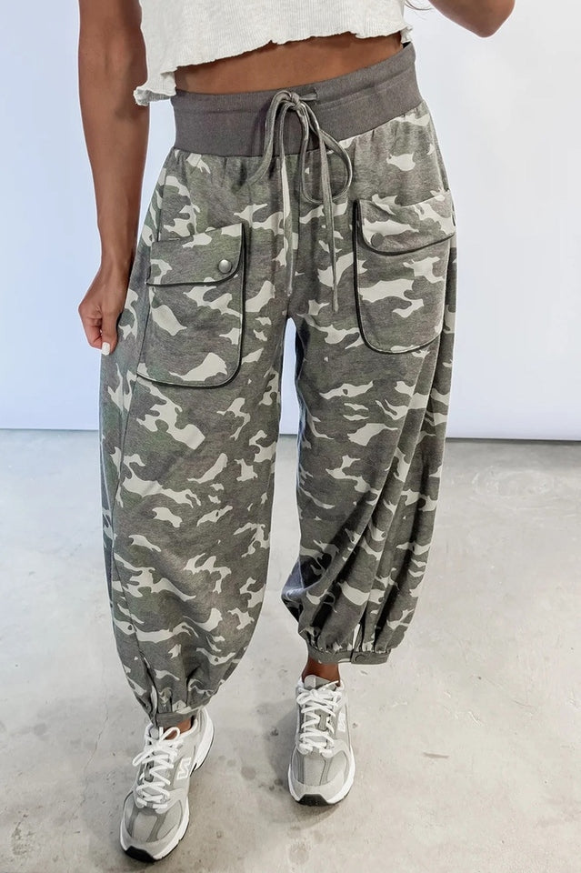 Camo Print Harem Jogger Pants | Dress In Beauty