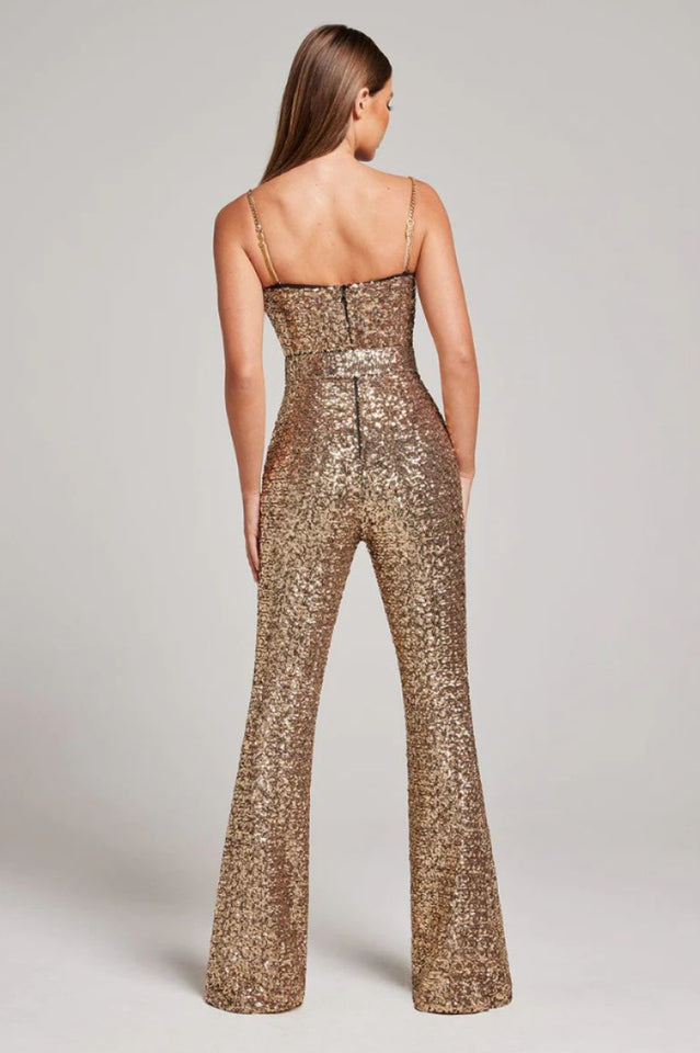 Lucinda Gold Jumpsuit | Dress In Beauty