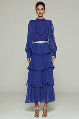 Antheaa Chiffon A-Line Maxi Dress