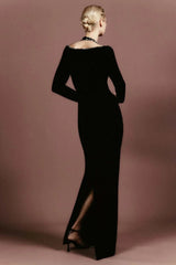 Long Sleeve Crystal Trim Gown | Dress In Beauty