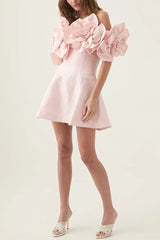 Chabela Flower Off-Shoulder Mini Dress