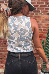Camo Print Curved Hem Tank Top | Dress In Beauty