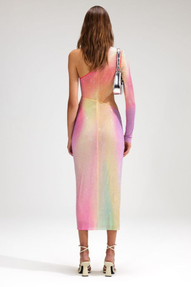 Rhinestone Embellished One Shoulder Dress | Dress In Beauty