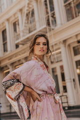 Floral Crane Print Kimono With Belt | Dress In Beauty