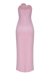 Heart Embellished Strapless Cady Column Dress | Dress In Beauty