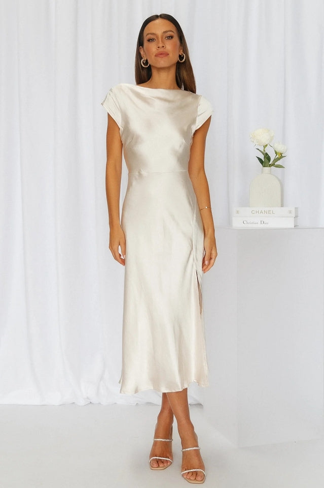 Get In Formation Satin Midi Dress | Dress In Beauty