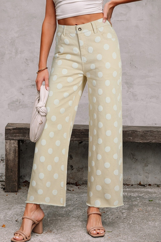 Polka Dot Wide-Leg Cropped Pants | Dress In Beauty
