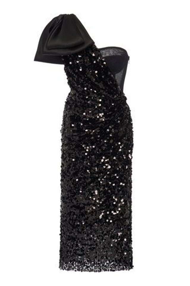 Sequined Longuette Dress With Bow | Dress In Beauty