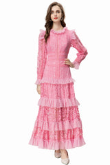 Textured Maxi Dress With Long Sleeves | Dress In Beauty
