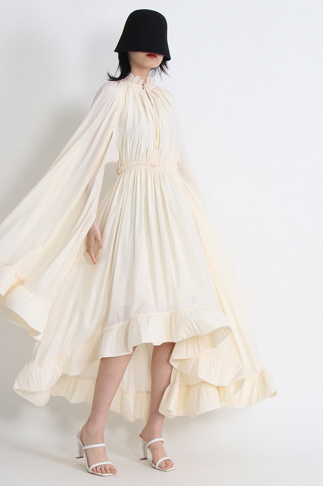 Tie Detailed Ruffled Crepe Dress | Dress In Beauty
