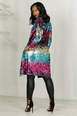 Colorful Mid-Length Sequin Cardigan | Dress In Beauty