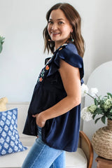 Mikki Babydoll Ruffle Sleeve Blouse | Dress In Beauty