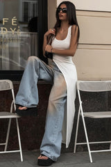 Diagonal Hem Maxi Top