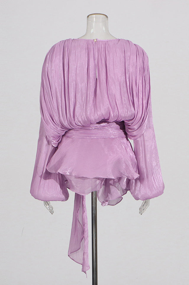 Beryl Pleated Ruffle Hem Mini Dress | Dress In Beauty