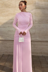 Casey Asymmetric Ruched Bodice Maxi Dress