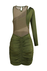 Mesh One Shoulder Layered Midi Dress | Dress In Beauty
