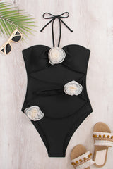 Flower Decoration One Piece Swimsuit | Dress In Beauty