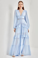 Lorie Long Sleeve Ruffle Gown | Dress In Beauty