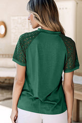 Lace Raglan Sleeve Tee