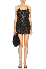Floral Detail Mesh Dress