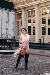 Floral Crane Print Kimono With Belt | Dress In Beauty