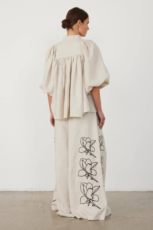 Lola Linen Embroidery Shirt + Pants Set | Dress In Beauty