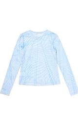 OPEN YY Ribbon Print Mesh Top