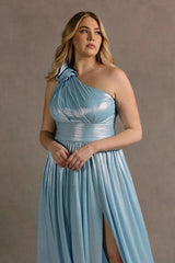 Ivy Aqua Blue Pleated Gown | Dress In Beauty