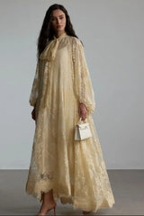 Catharine Floral Lace Sheer Maxi Dress