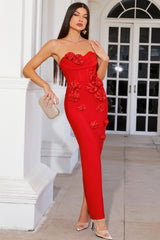 Marwond Corset Strapless 3D Floral Dress