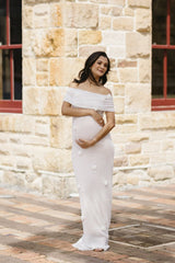 Brooke Off Shoulder Flower Knit Dress