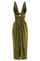 Thyme Velvet Slit Midi Dress | Dress In Beauty
