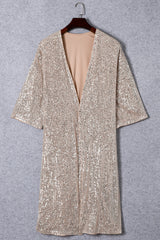 Sequin Open Front Duster Cardigan