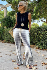 Chic Striped Wide Leg Pants