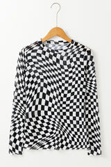 Rory Checkered Mesh Top