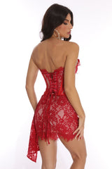 Lace Corset Draped Mini Dress | Dress In Beauty