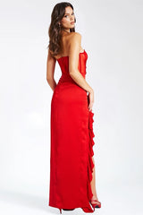 Talia Satin Lace Corset Maxi Dress | Dress In Beauty