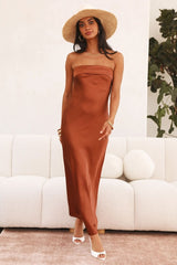 Half Open Back Sleeveless Silky Dress | Dress In Beauty