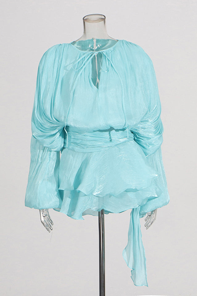 Beryl Pleated Ruffle Hem Mini Dress | Dress In Beauty