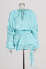 Beryl Pleated Ruffle Hem Mini Dress | Dress In Beauty