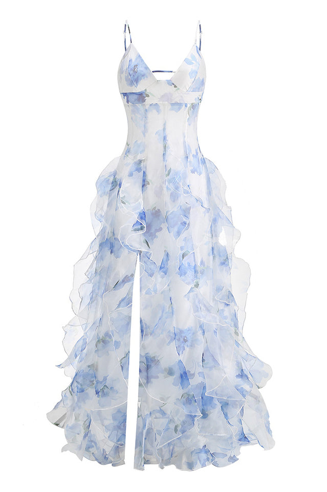 NOÉMIE Ruffled Floral Print Midi Dress | Dress In Beauty