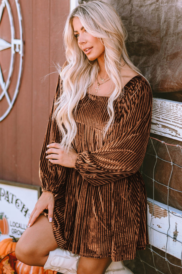 Velvet Square Neck Babydoll Dress | Dress In Beauty