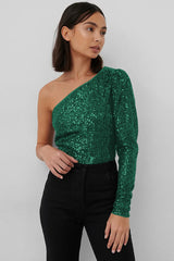 Mikah One Shoulder Long Sleeve Top | Dress In Beauty