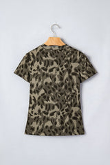 Camo Leopard Print Fitted T-Shirt | Dress In Beauty