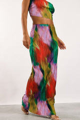 Plisse Strappy Cow Neck Top + Skirt Set | Dress In Beauty